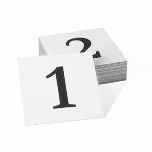 5 by 5-inch cardstock numbered place cards for poster boards